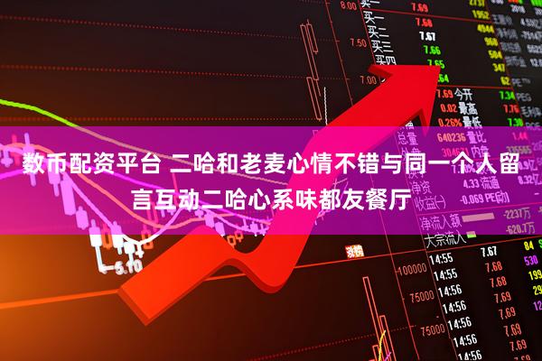 数币配资平台 二哈和老麦心情不错与同一个人留言互动二哈心系味都友餐厅